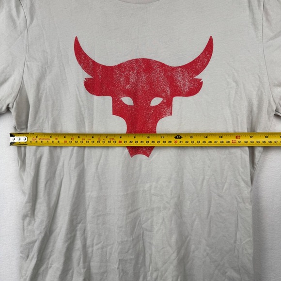 Under Armour Project Rock T Shirt Mens MD Medium Red Bull Short Sleeve - Picture 5 of 8